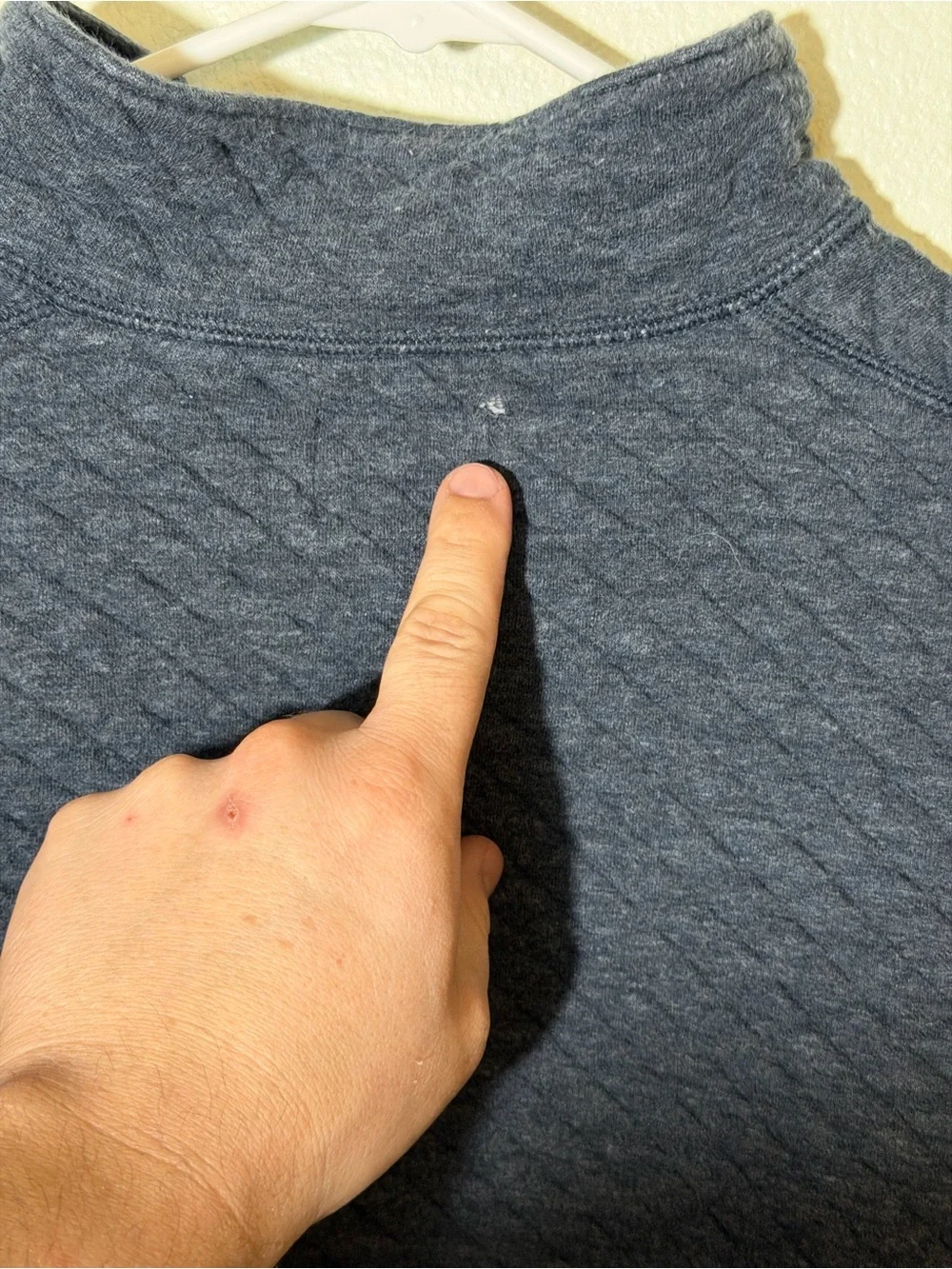 J Crew Sweater Mens S Gray Authentic Fleece Quarter Zip Pullover Quilted BS847